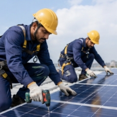 Professional Waaree solar installation